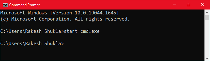 open command prompt from cmd