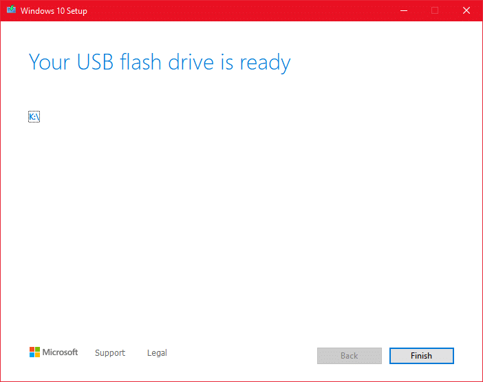 windows 10 bootable flash drive ready