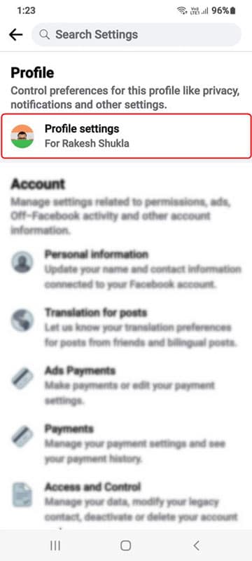 facebook profile settings