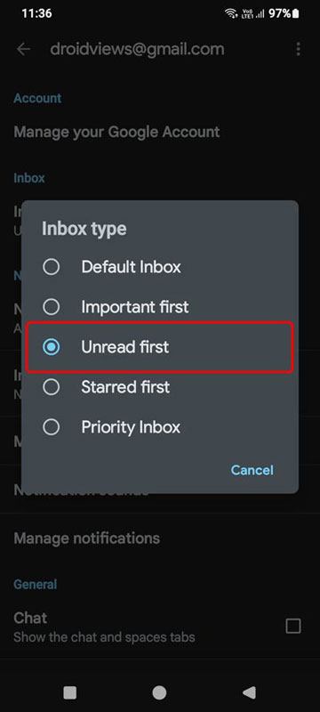 view unread emails in gmail inbox