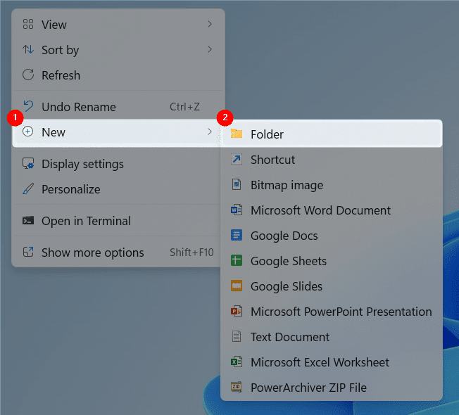 create new folder in windows 11