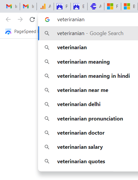 checking spelling in google search