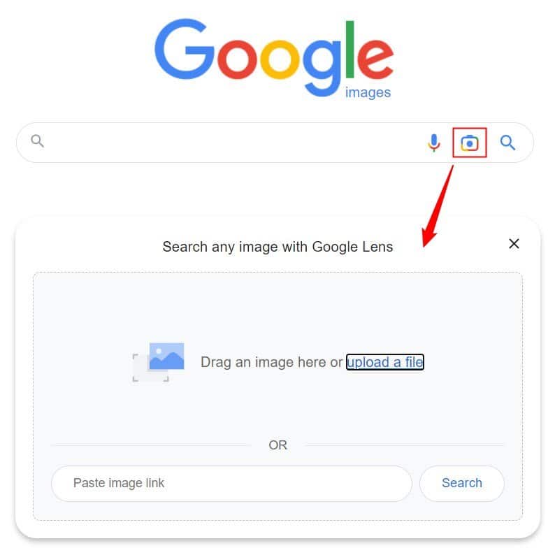 google reverse image search page