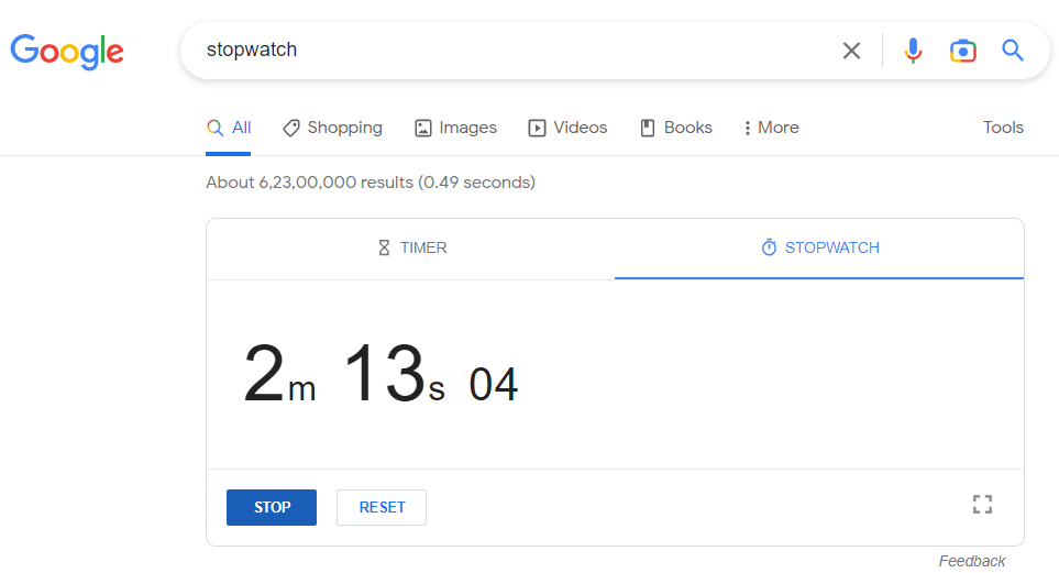 google stopwatch and timer