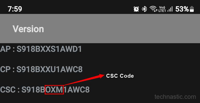 check samsung csc using dialer code