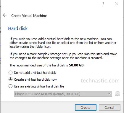 assign hard disk for wondows vm installation on linux