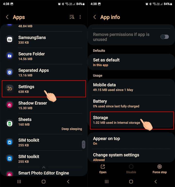 android settings app