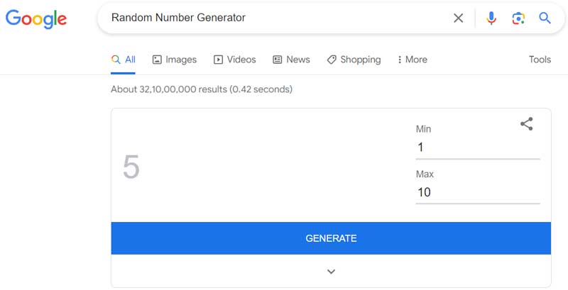 random number generator google