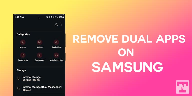 remove dual apps and storage on samsung
