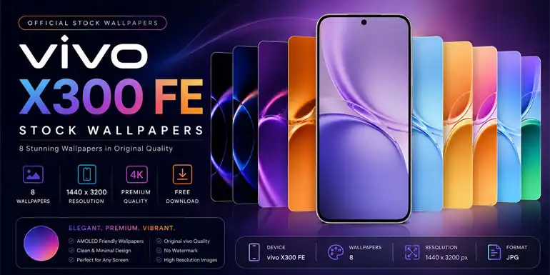 Vivo X300 FE stock wallpapers download in 1440x3200 resolution