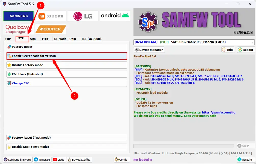 Unlock Samsung secret menu on Samsung phones via SamFirm
