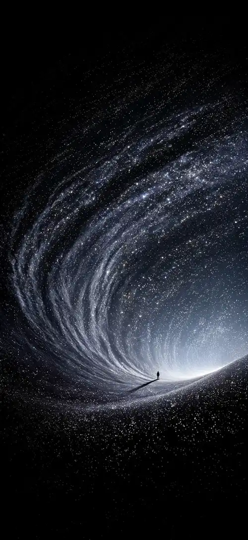 HONOR Robot Phone cosmic galaxy wallpaper with a person under the stars