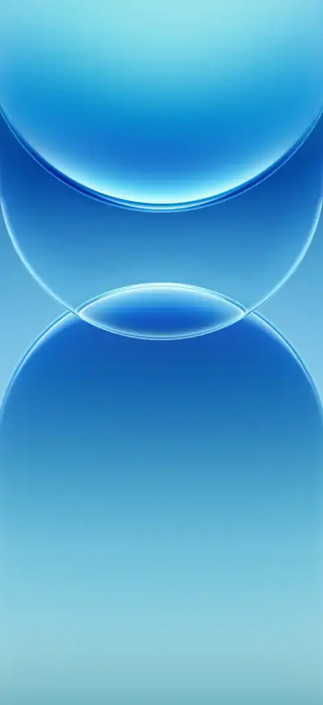 OPPO A7 Pro Max blue stock wallpaper with glossy abstract shapes