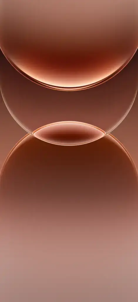 OPPO A7 Pro Max brown stock wallpaper with glossy gradient shapes
