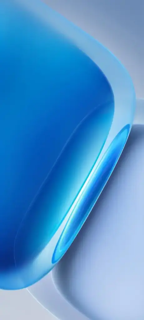 iQOO Neo 11 Ultra stock wallpaper with blue and cyan glossy abstract curves