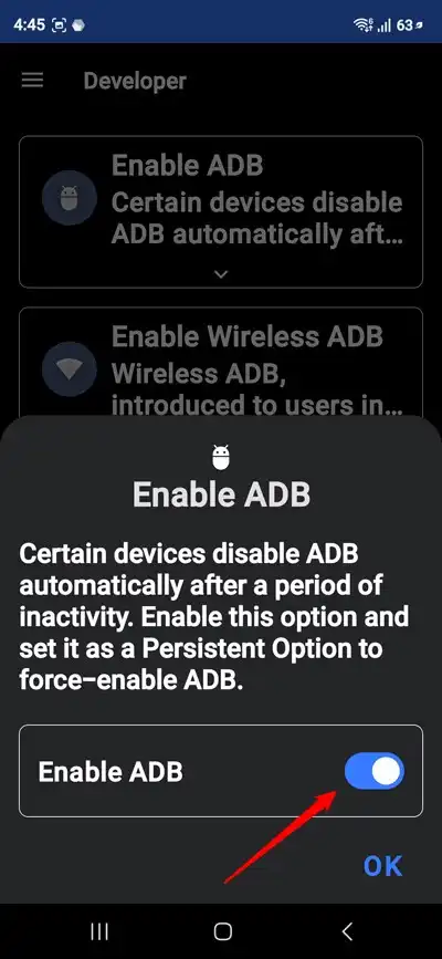 enable adb in SystemUI Tuner app Android