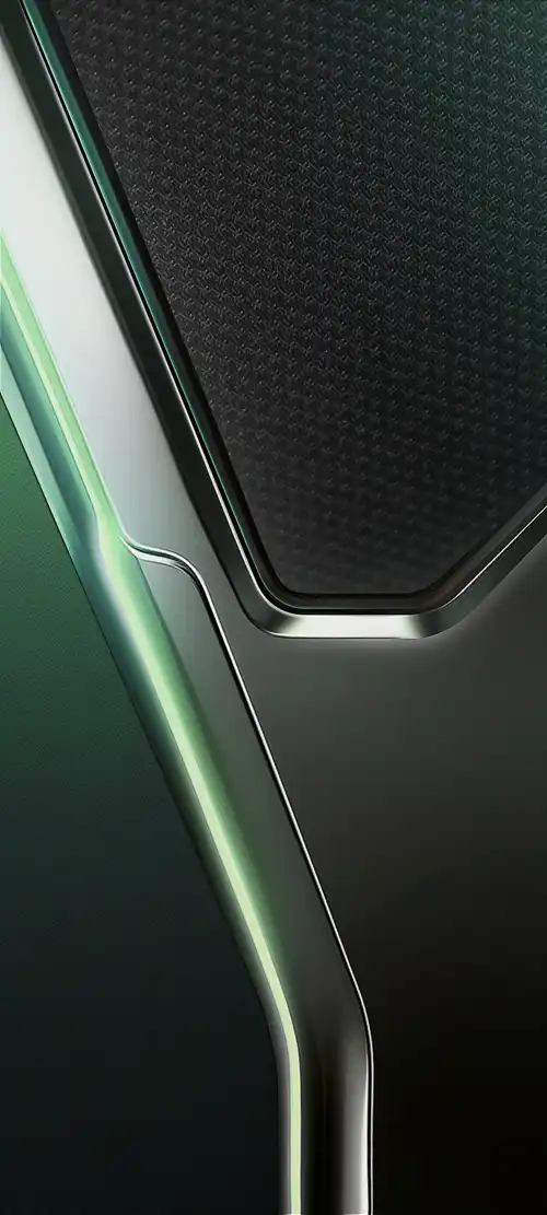 Infinix GT 30 stock wallpaper with blue and green geometric curves
