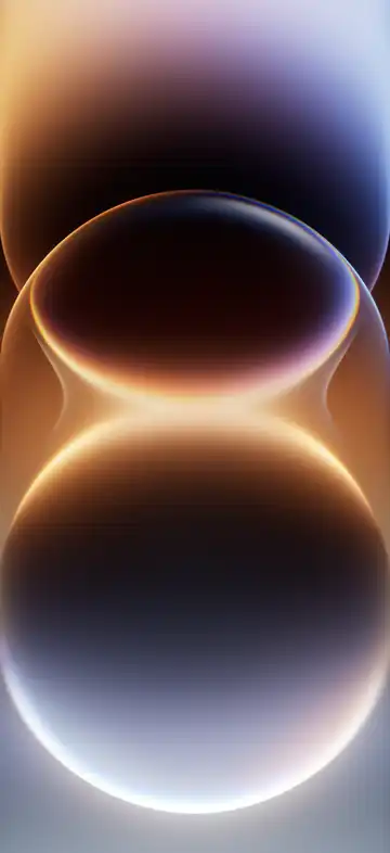 OriginOS 7 purple and orange glowing abstract bubble wallpaper