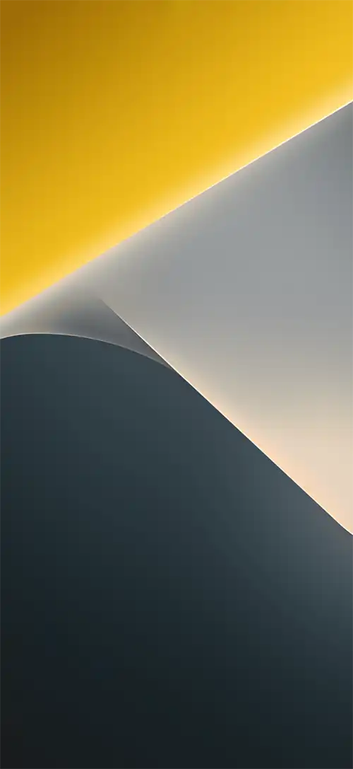 POCO X8 stock wallpaper with yellow, gray, and dark geometric curves