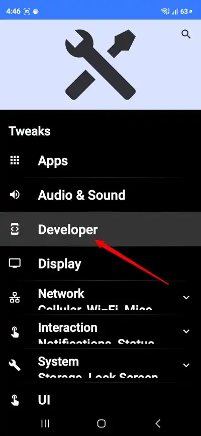 developer option SystemUI Tuner app Android