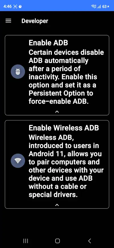Enable ADB and wireless adb in SystemUI Tuner app Android