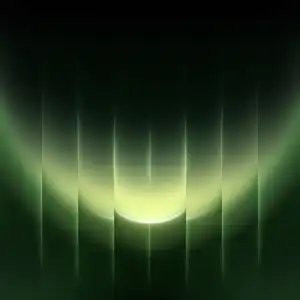 Huawei Mate 90 green glowing abstract wallpaper with vertical light streaks