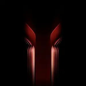 Huawei Mate 90 red abstract wallpaper with glowing vertical lines